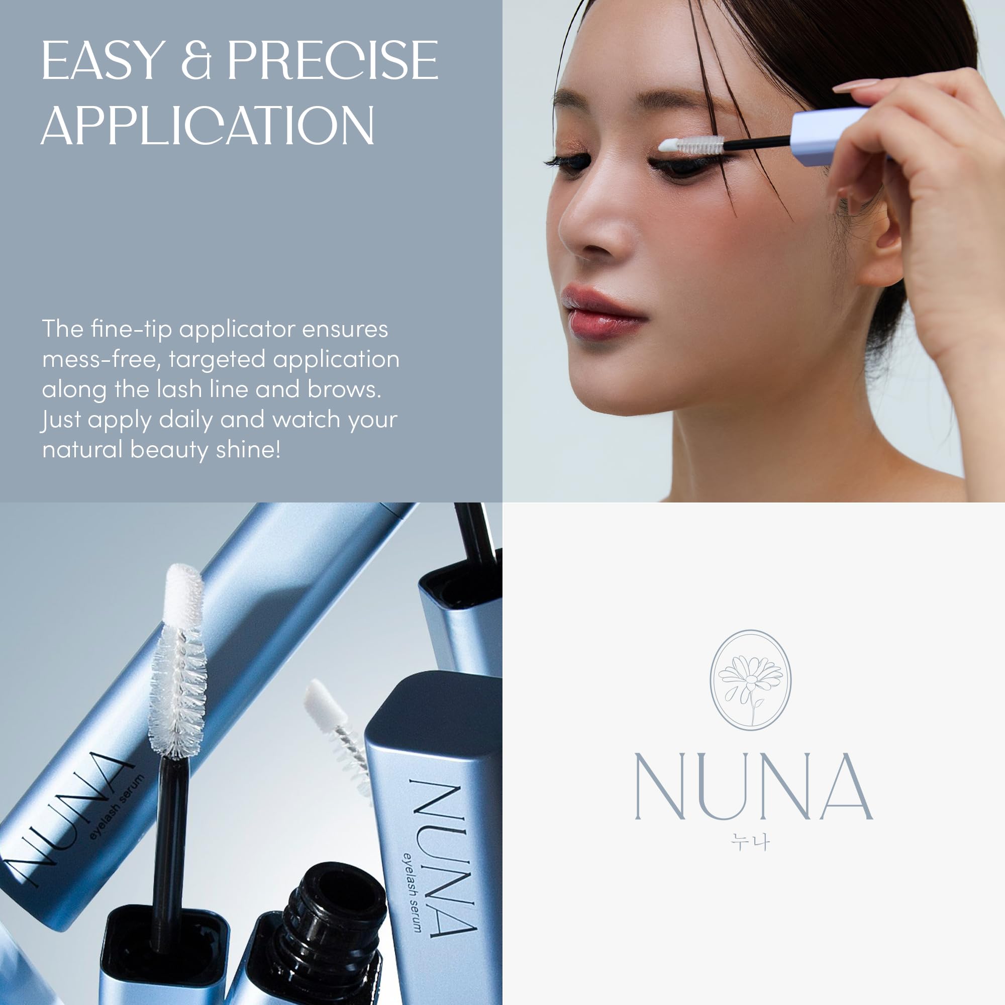 NUNA styled brows after use illustrating fuller, conditioned appearance