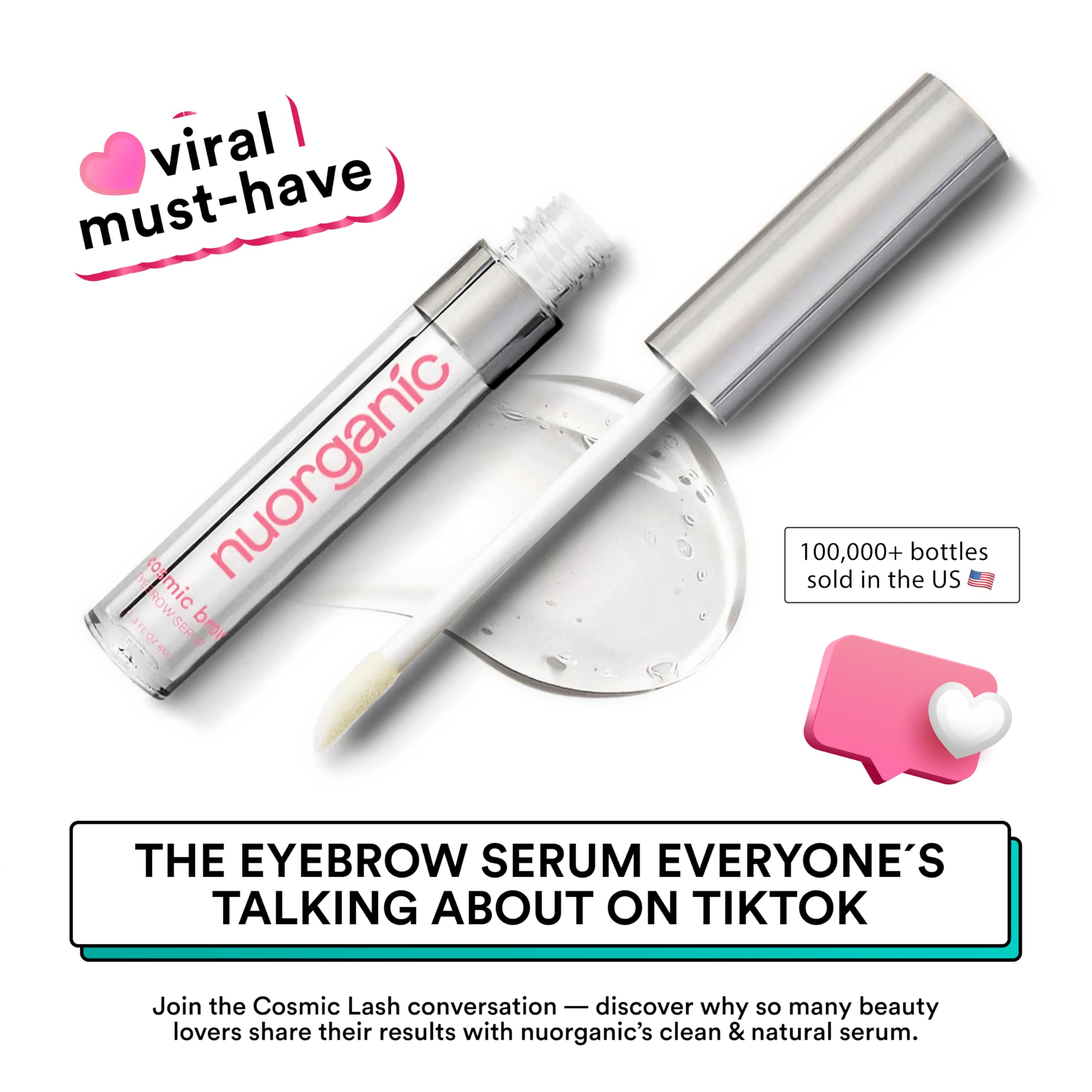 nuorganic Cosmic Brow applicator brush close-up for precise application