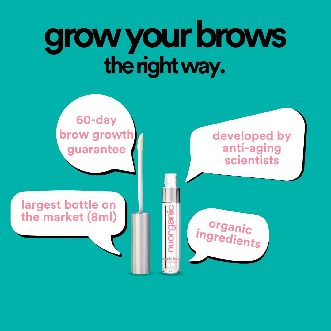 nuorganic Cosmic Brow in bathroom routine suggesting nightly use benefit
