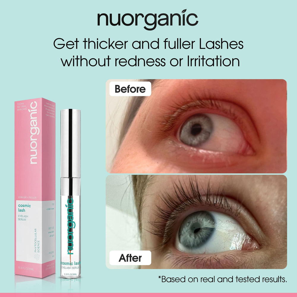 NuOrganic Cosmic Lash applicator brush close-up for precise lash-line application benefit
