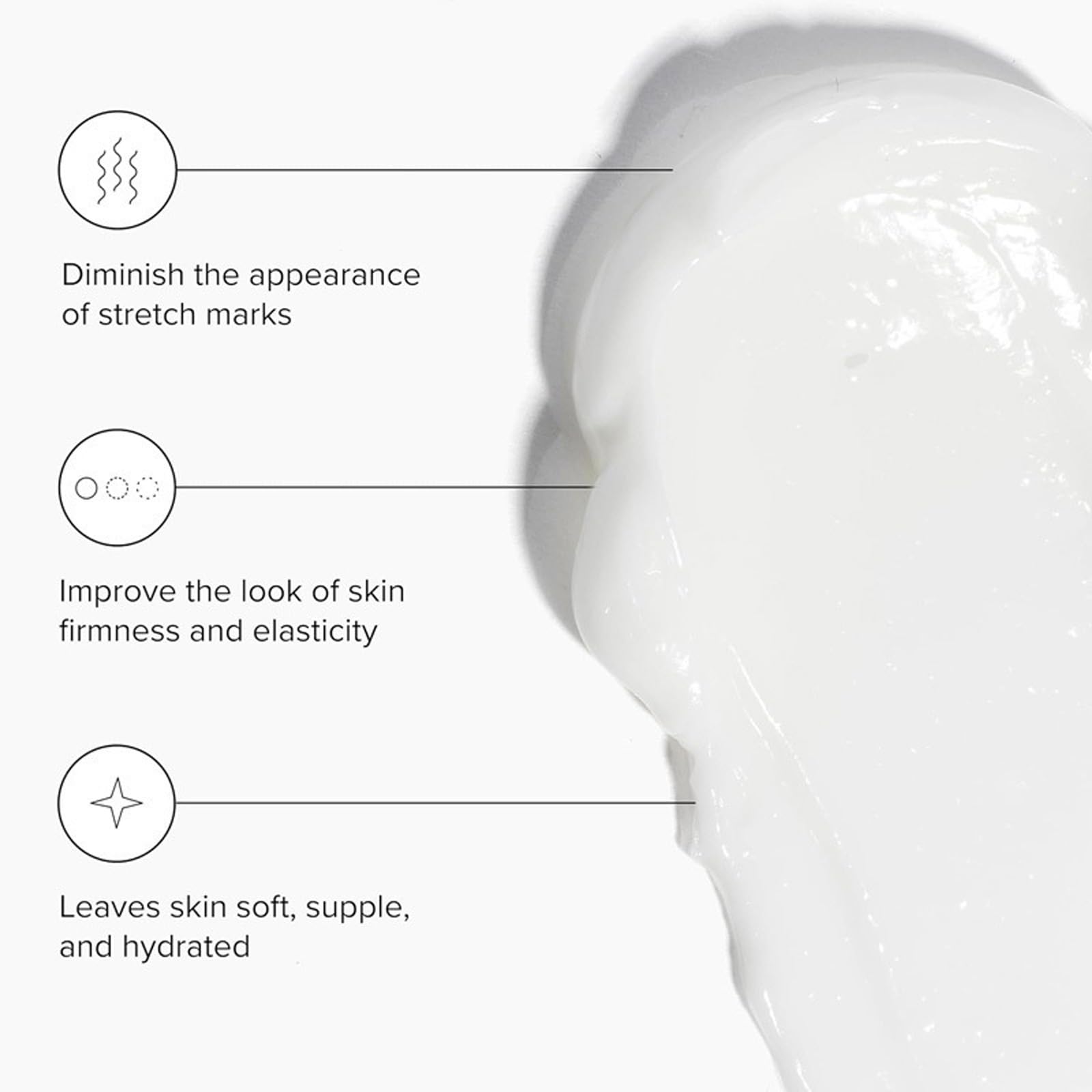 NureBe body lotion pumped onto forearm illustrating easy application