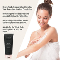 NureBe lotion texture close-up demonstrating smooth, fast-absorbing hydration