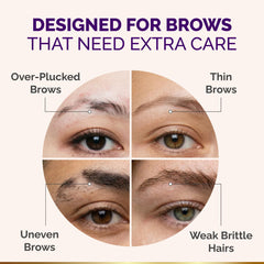 NUTRAHARMONY being applied to brows demonstrating easy daily use benefit