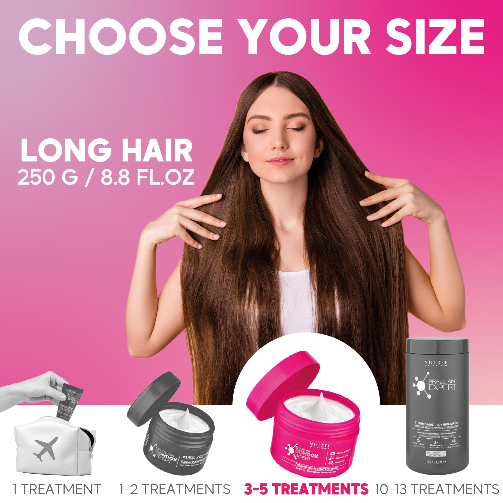 Nutree Professional being applied to hair demonstrating repair and frizz control