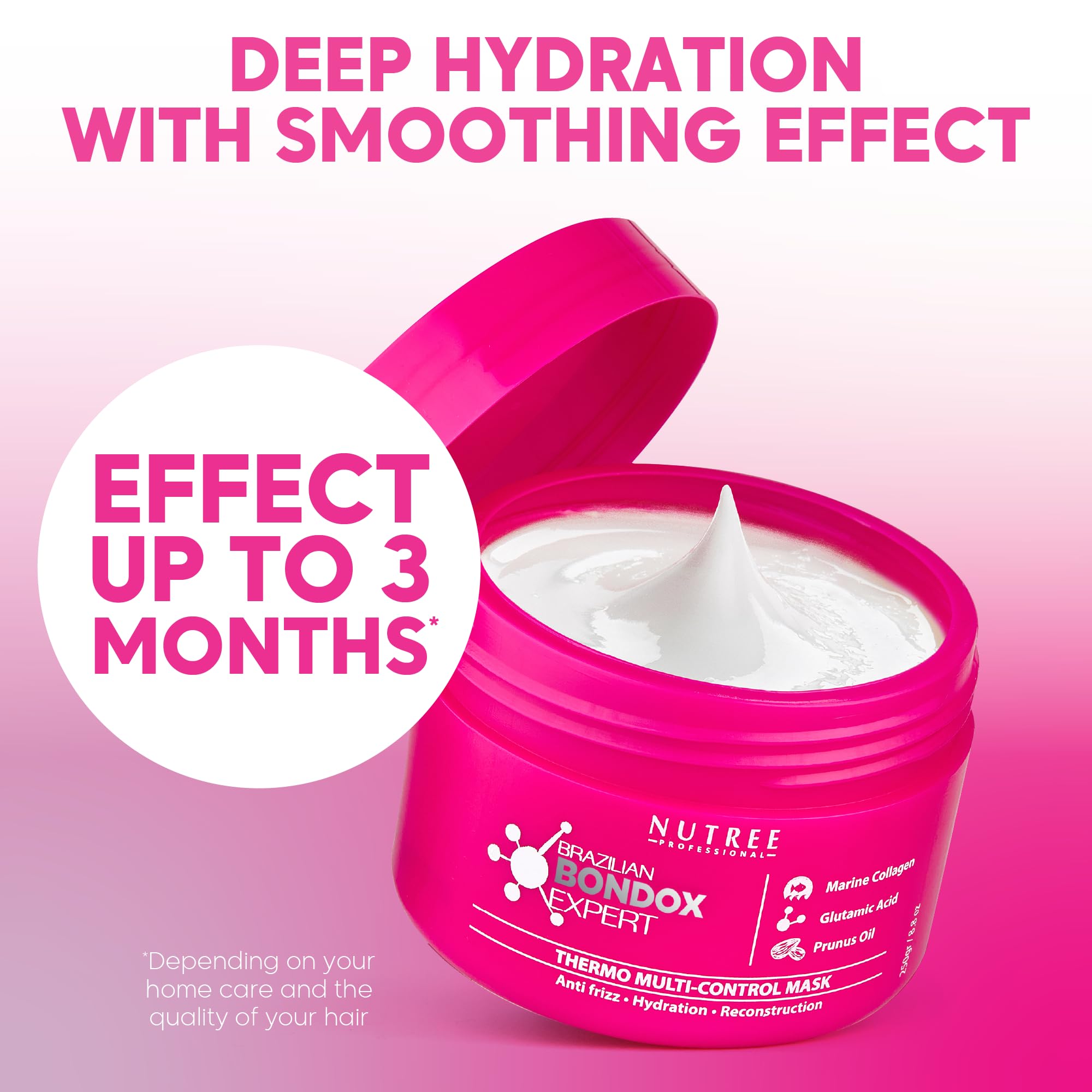 Nutree Professional creamy mask texture close-up showing easy spreadability benefit