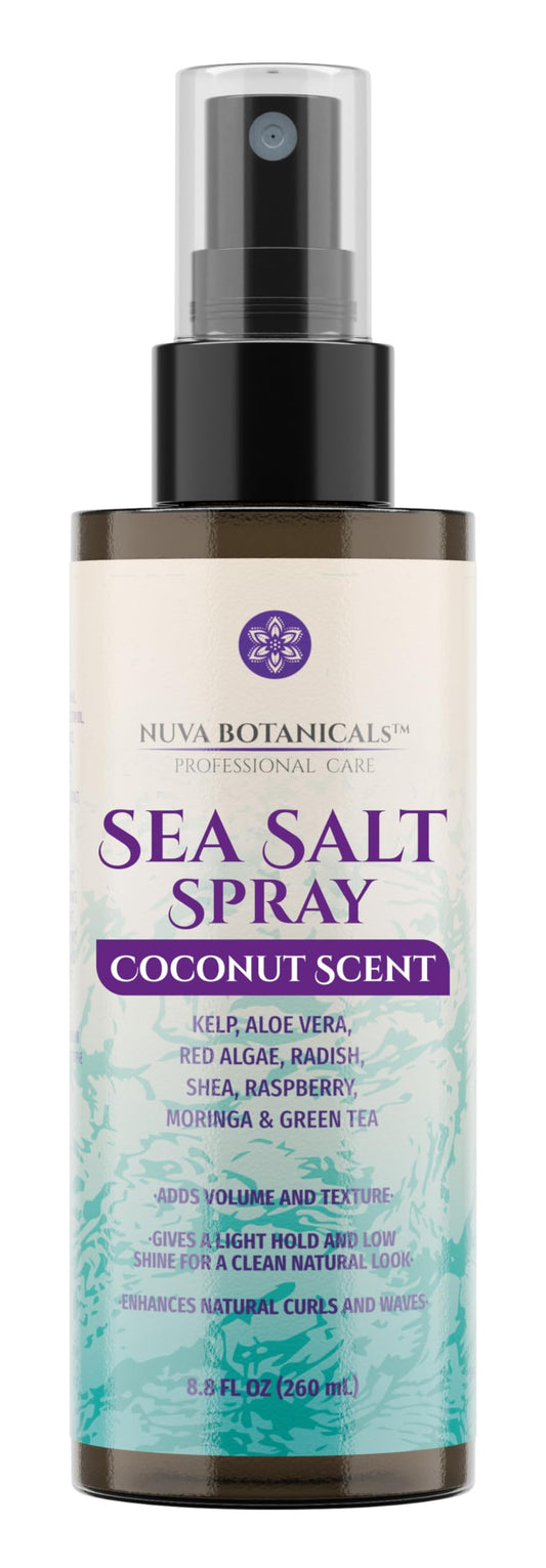 Nuva Botanicals bottle front packaging showing product and matte finish benefit