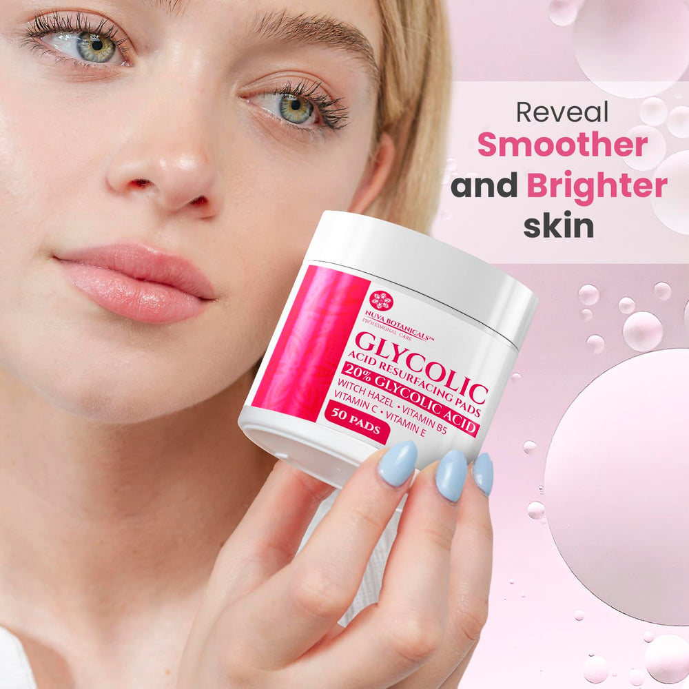 Nuva Botanicals pad texture closeup revealing saturated pad surface for effective exfoliation