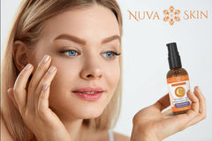 Nuva Skin before and after sample illustrating brighter even complexion benefit