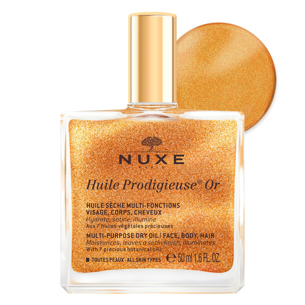 NUXE bottle front view showing elegant packaging and glow benefit