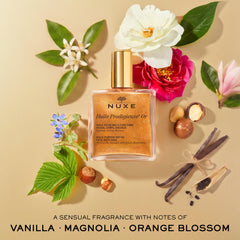 NUXE label close-up highlighting natural-origin formula benefit