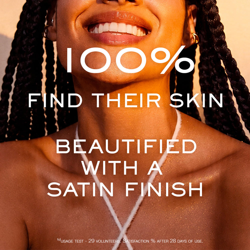 NUXE oil on decollete showing added glow and subtle radiance