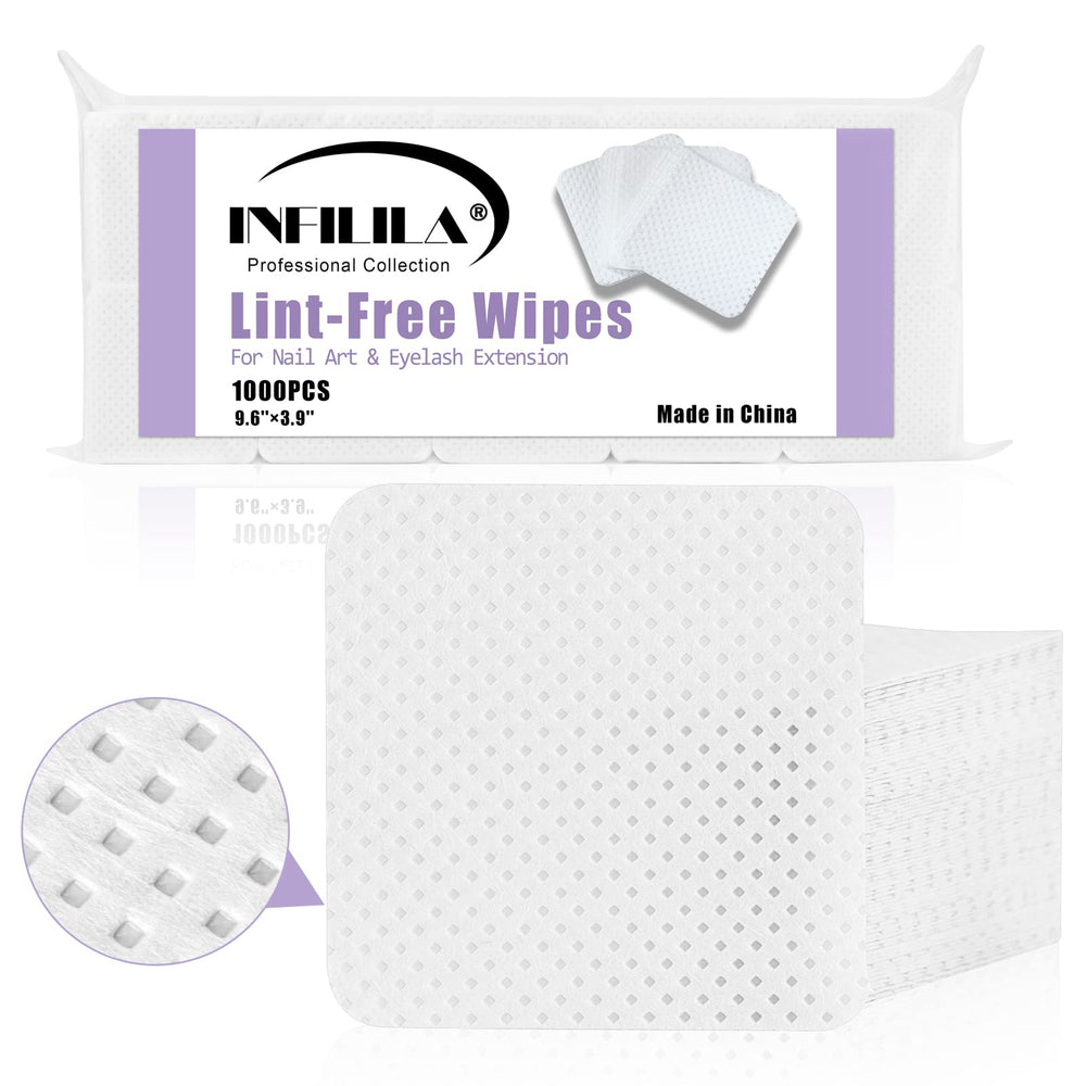 NXJ INFILILA front packaging showing 1000 dry lint free wipes and clear branding benefit: bulk supply