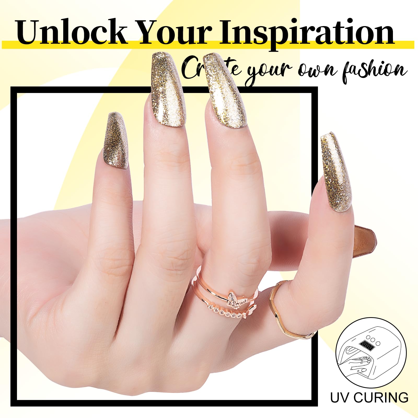 NXJ INFILILA gel used as nail art liner creating crisp gold accents and definition