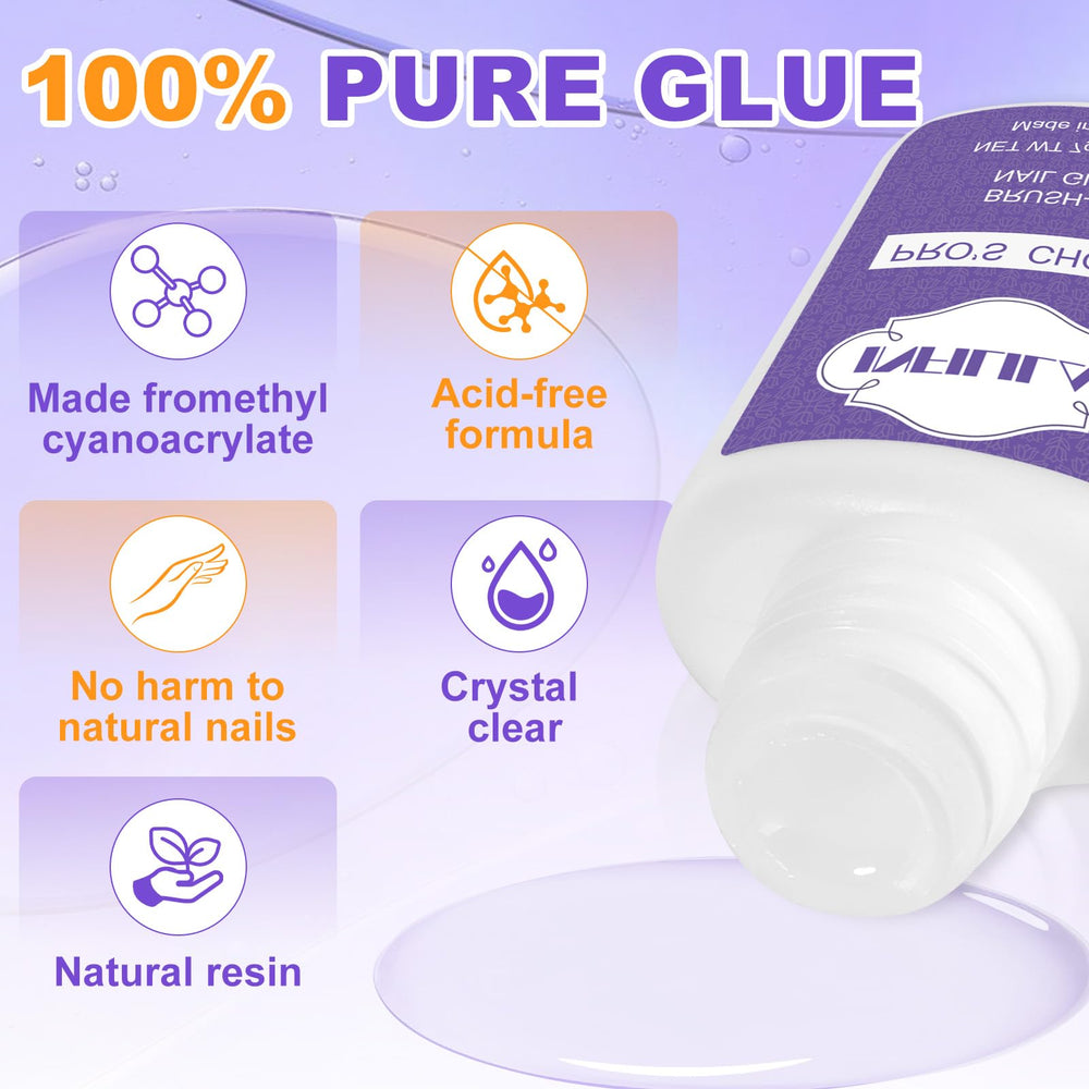 NXJ INFILILA glue texture drop highlighting smooth consistency and fast bonding benefit
