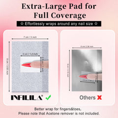 NXJ INFILILA close-up of oversized lint-free cotton pad for full coverage