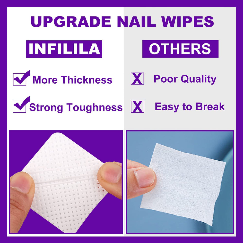 NXJ INFILILA pad absorbing nail polish remover demonstrating fast uptake and controlled application