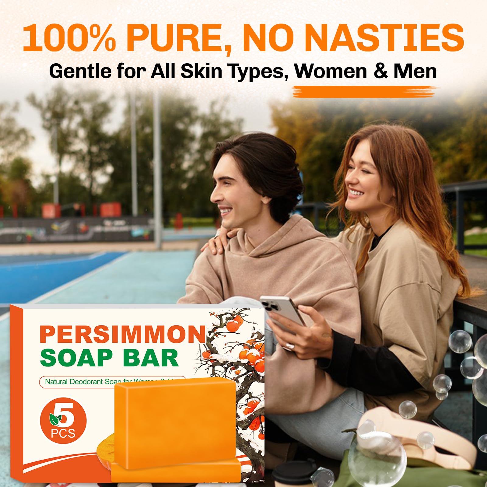 NXPPYY ingredient label detail showing persimmon extract and handcrafted quality
