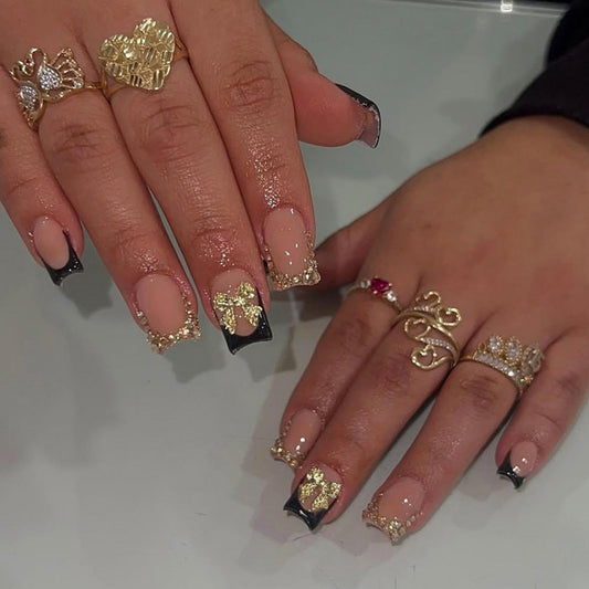 Nxtpz front packaging showing 24-piece press-on nail kit with benefits