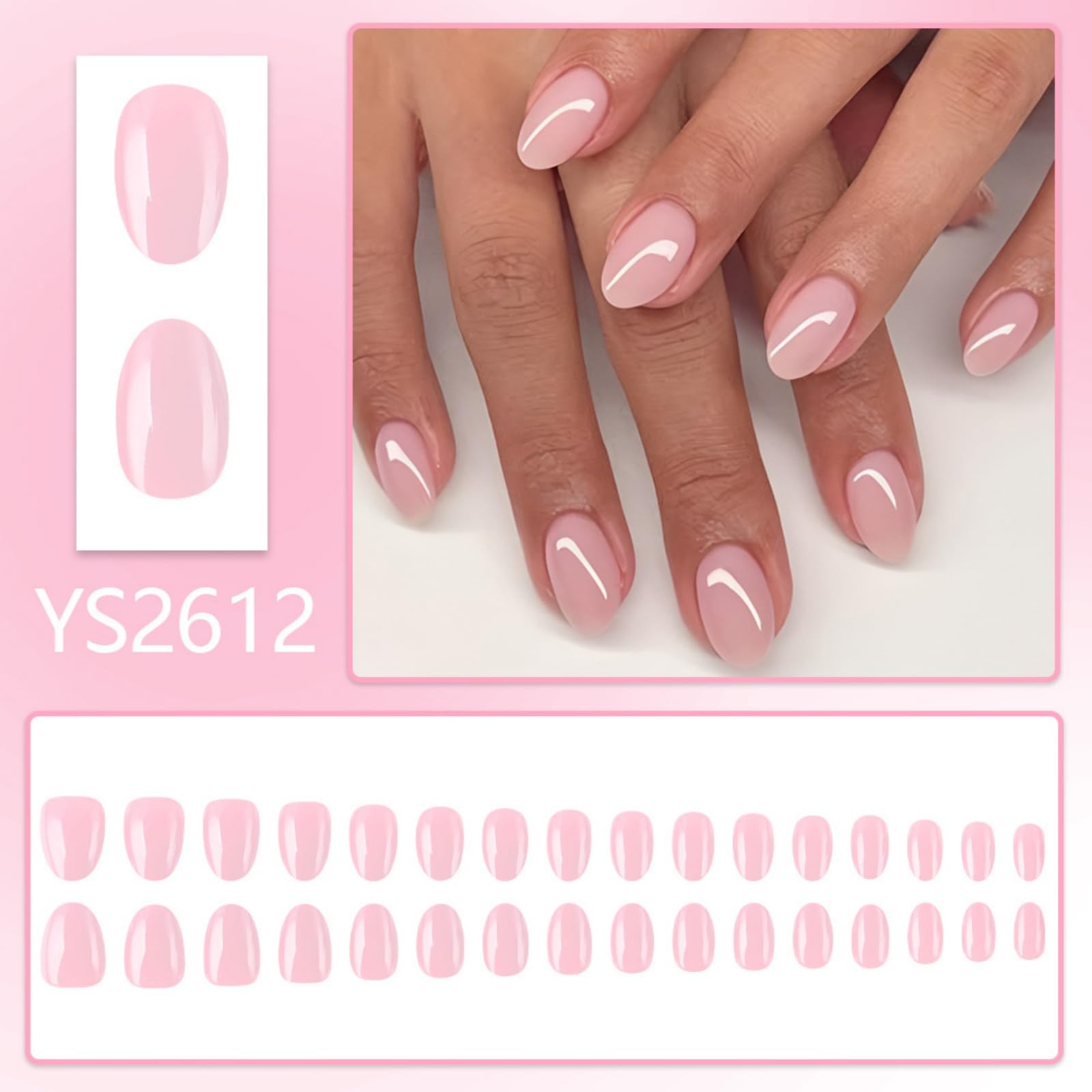 Nxtpz nails held in hand to show short almond length and realistic scale for comfort