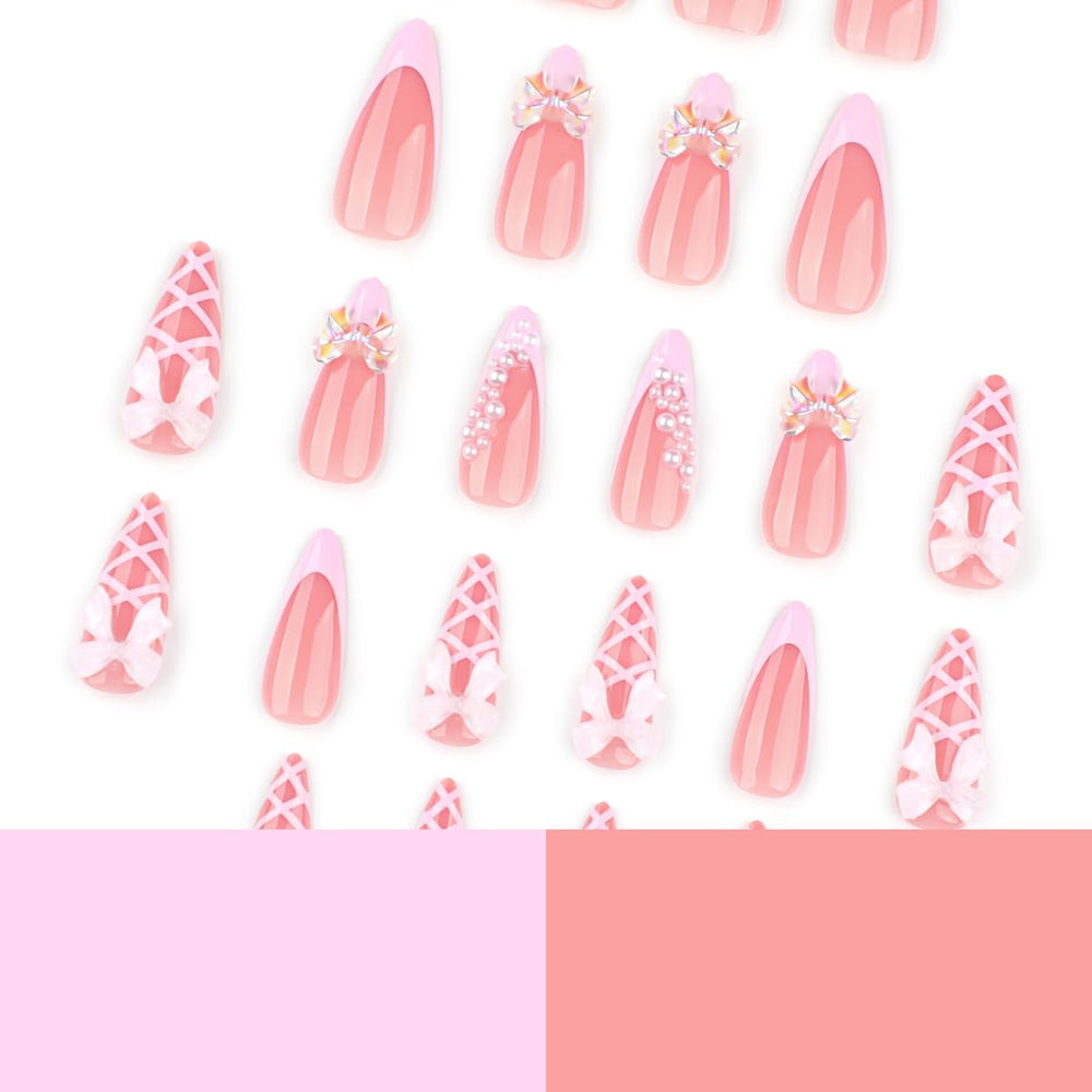 Nxtpz side profile displaying long stiletto shape and glossy tip for dramatic length