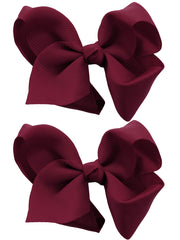 NYFASHION101 front view burgundy bow showing neat tied shape and size advantage