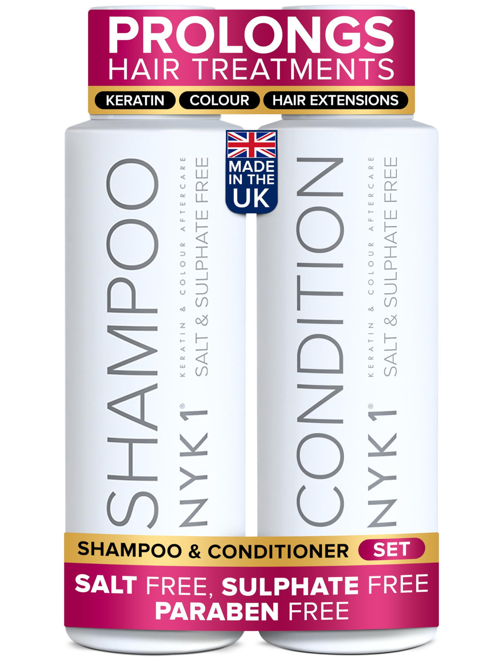 NYK1 front packaging showing the salt-free duo protecting treatments