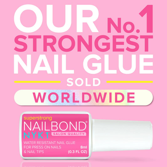 NYK1 NailBond fine brush applicator close-up for precise, mess-free glue application