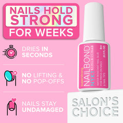 NYK1 NailBond 8ml bottle next to a coin showing compact travel-friendly size