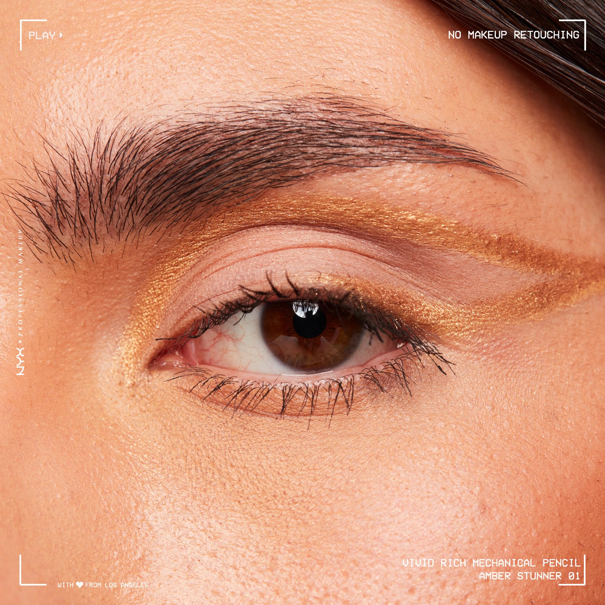 NYX PROFESSIONAL MAKEUP Amber Stunner pencil tip close-up for precise application