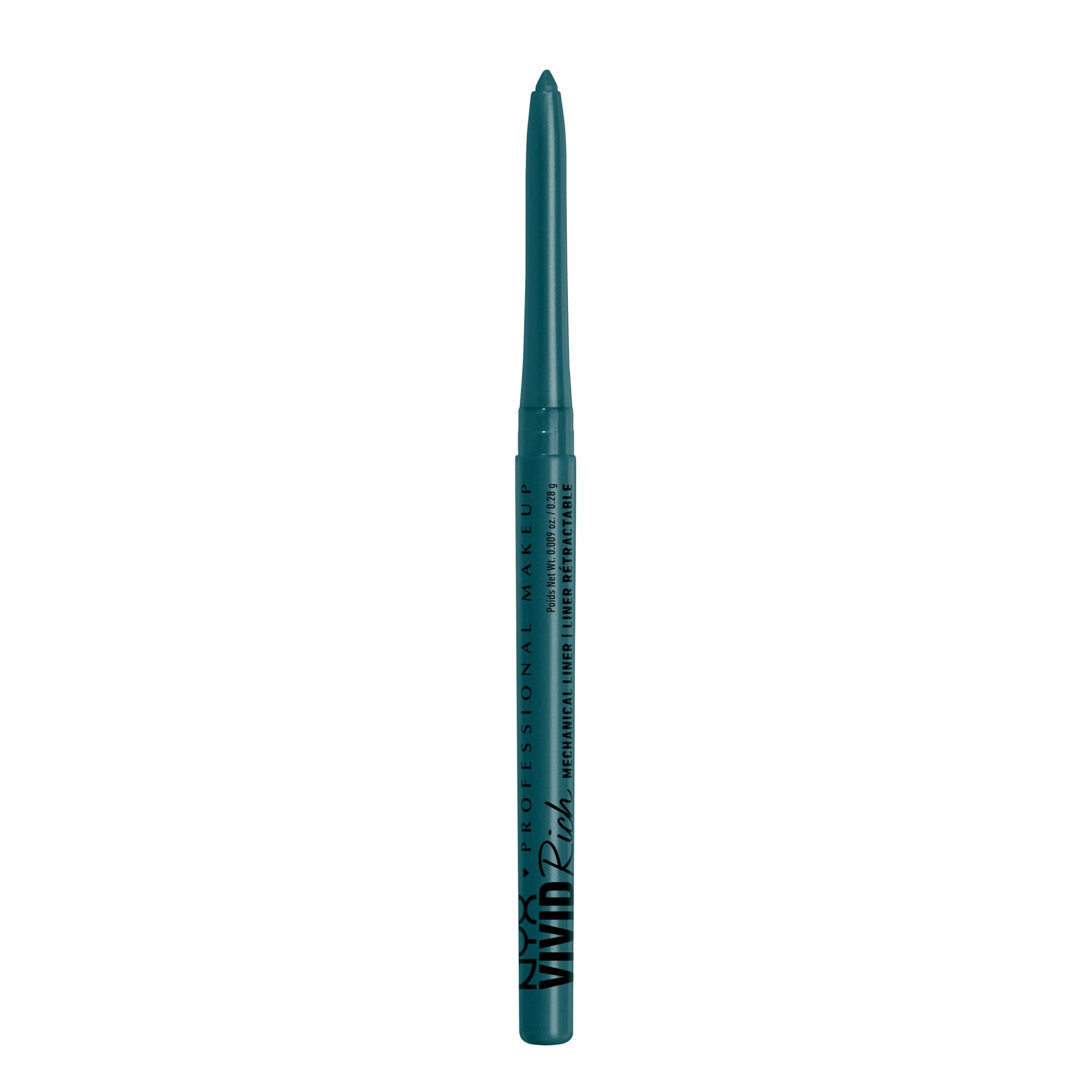 NYX PROFESSIONAL MAKEUP Aquamarine Dream pencil front view shows color and slim profile