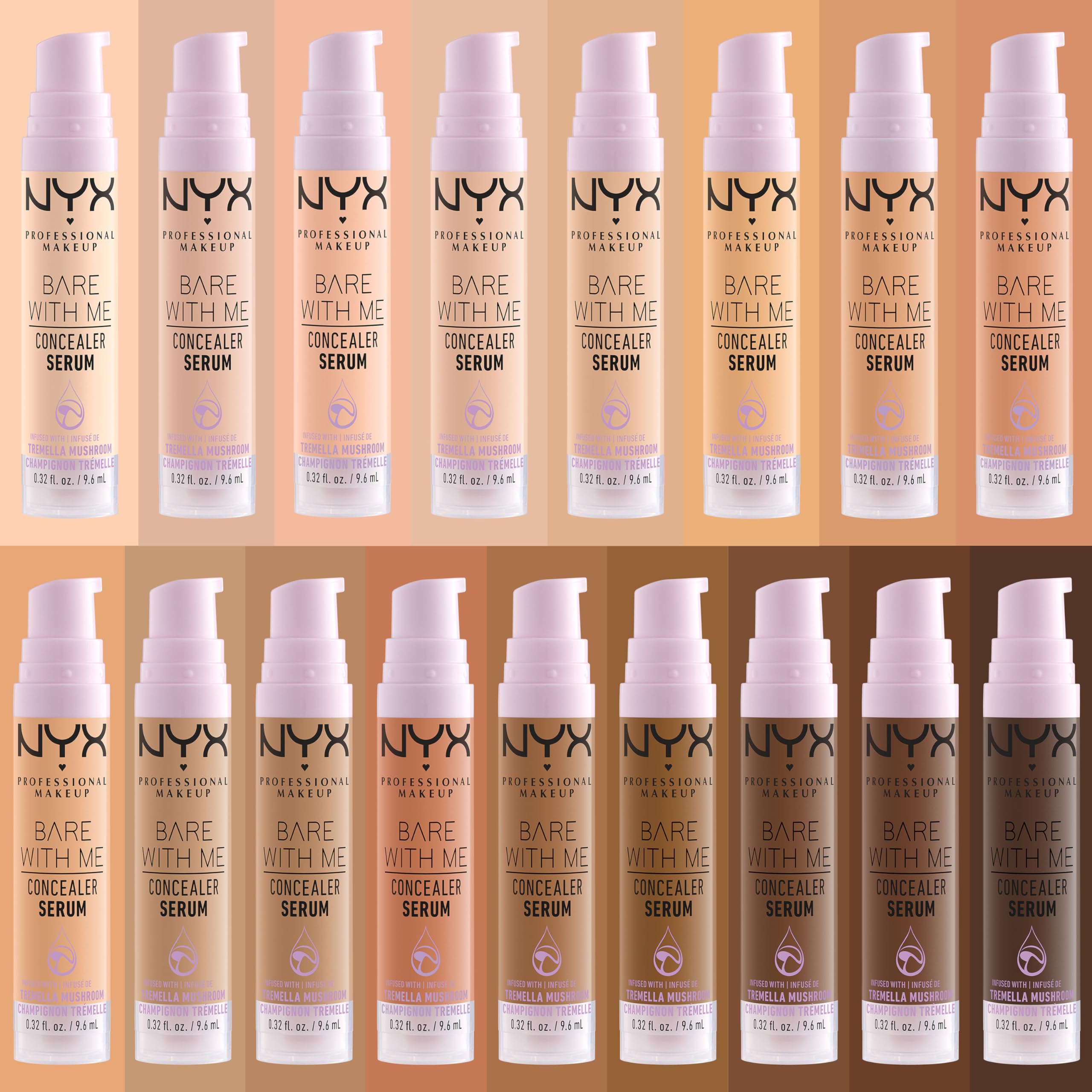 NYX PROFESSIONAL MAKEUP label close-up highlighting tremella, cica, green tea