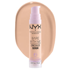 NYX PROFESSIONAL MAKEUP front packaging of Bare With Me Concealer Serum showing product and shade—portable coverage