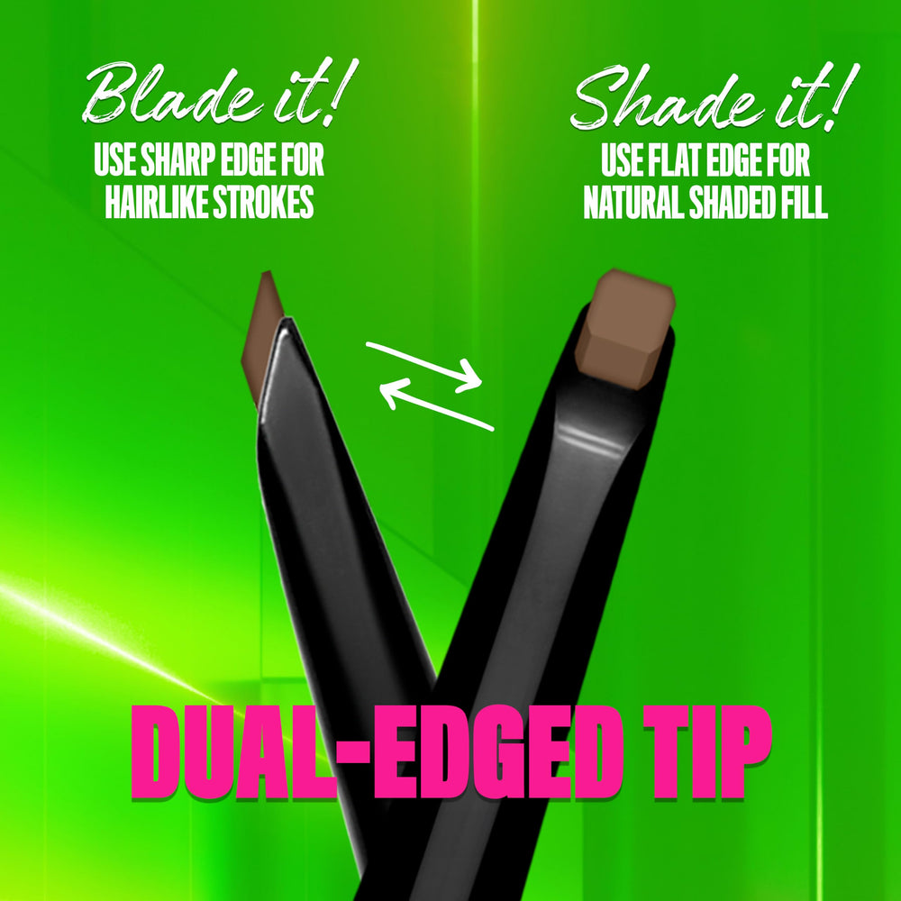NYX PROFESSIONAL MAKEUP close-up of dual-edged tip demonstrating precision