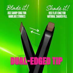 NYX PROFESSIONAL MAKEUP close-up of dual-edged tip demonstrating precision