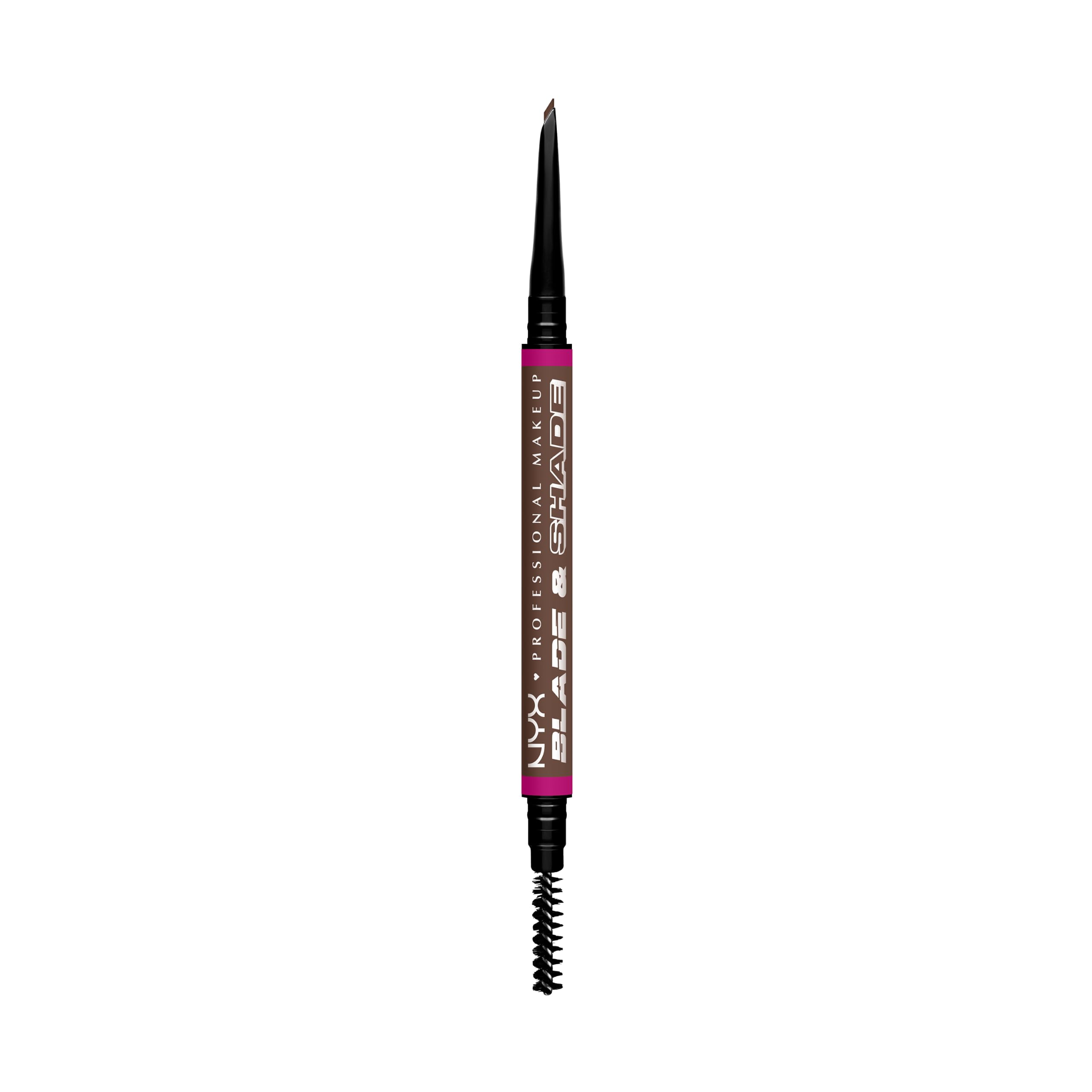 NYX PROFESSIONAL MAKEUP front packaging showing product and shade Brunette, clear identification benefit