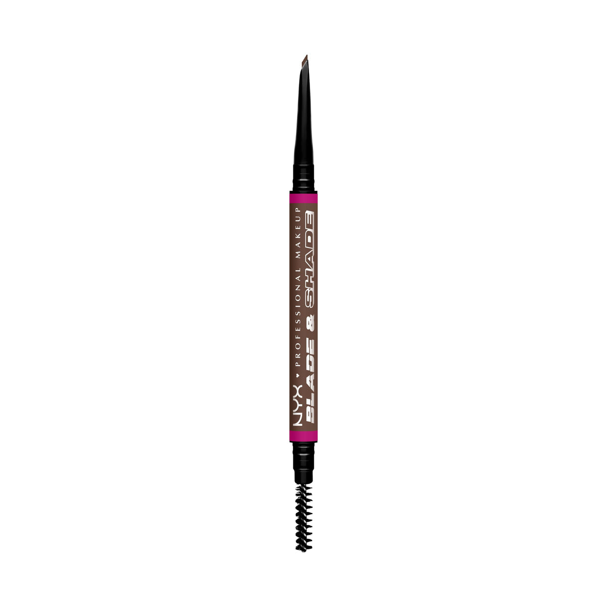 NYX PROFESSIONAL MAKEUP front packaging showing product and shade Brunette, clear identification benefit
