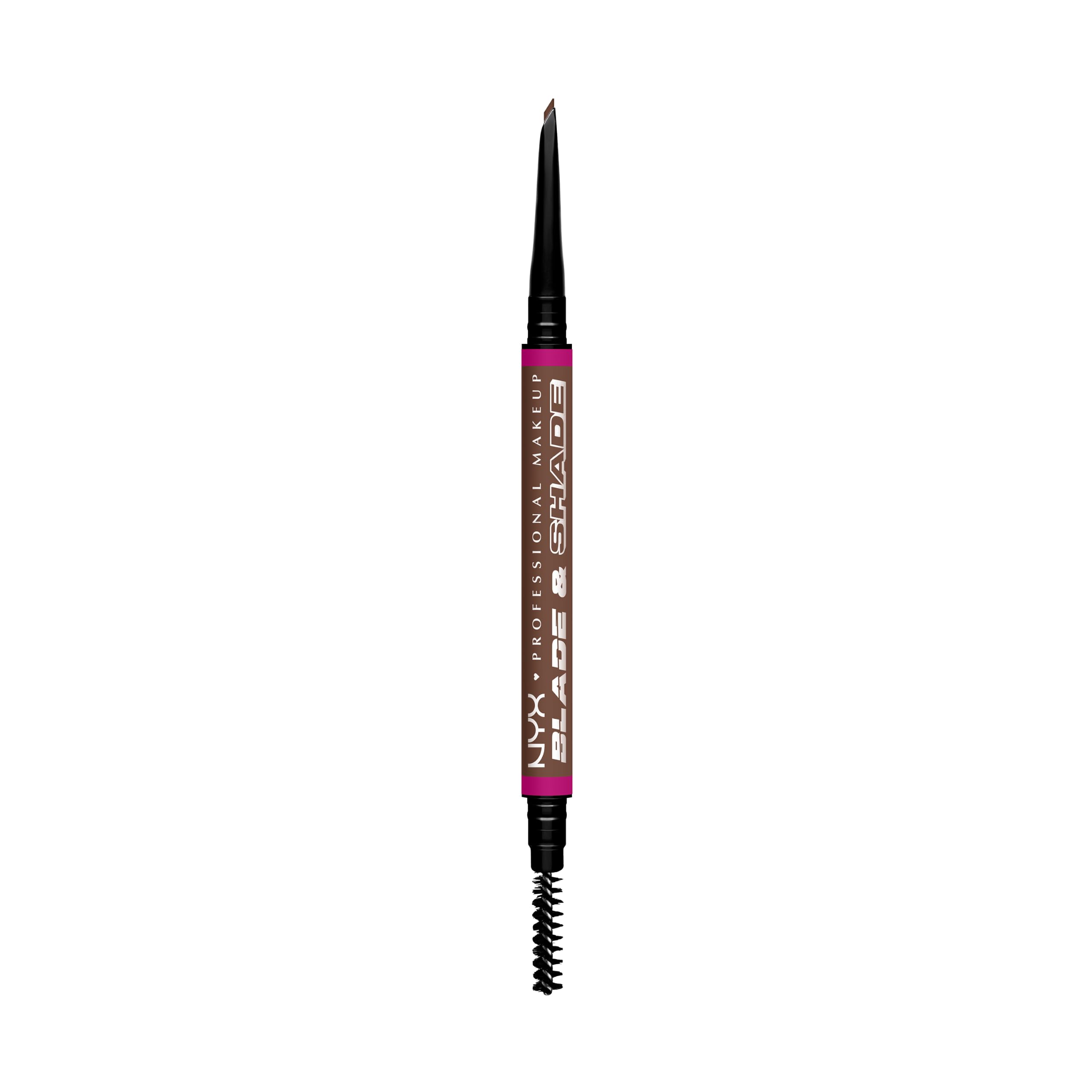 NYX PROFESSIONAL MAKEUP front packaging Chocolate brow pencil showing product benefit