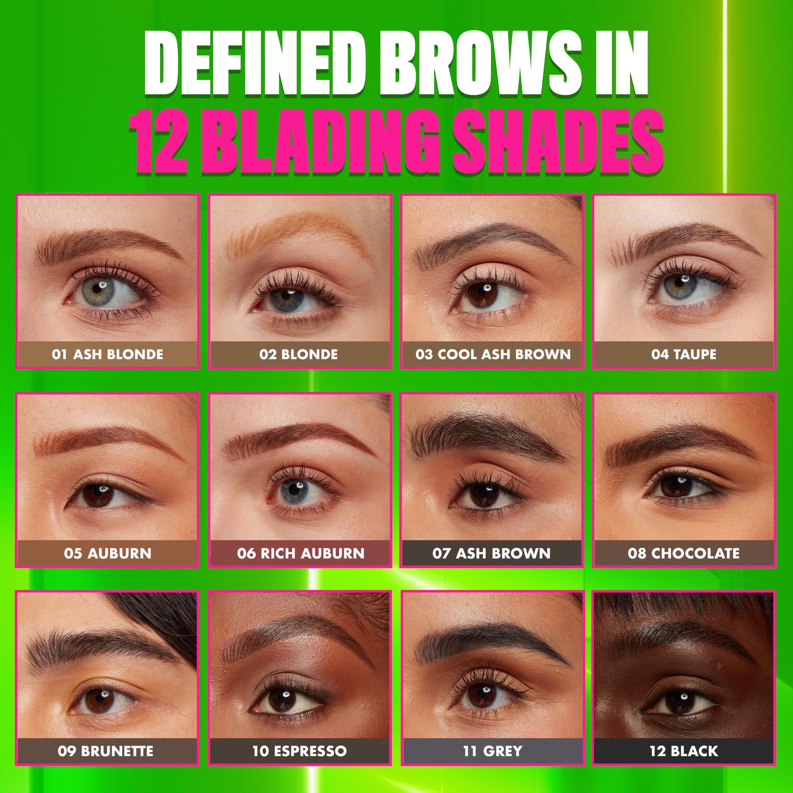 NYX PROFESSIONAL MAKEUP pencil beside brow gel showing layered styling options