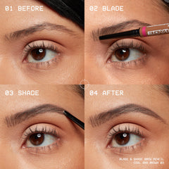 NYX PROFESSIONAL MAKEUP stroke demo on skin showing hairlike lines and blendability