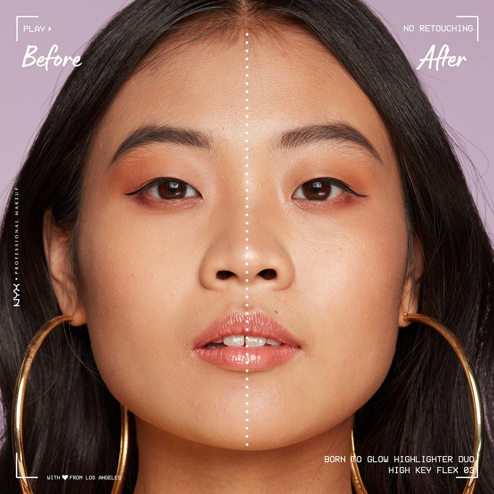 NYX application with brush placing pearl shade for precise highlight
