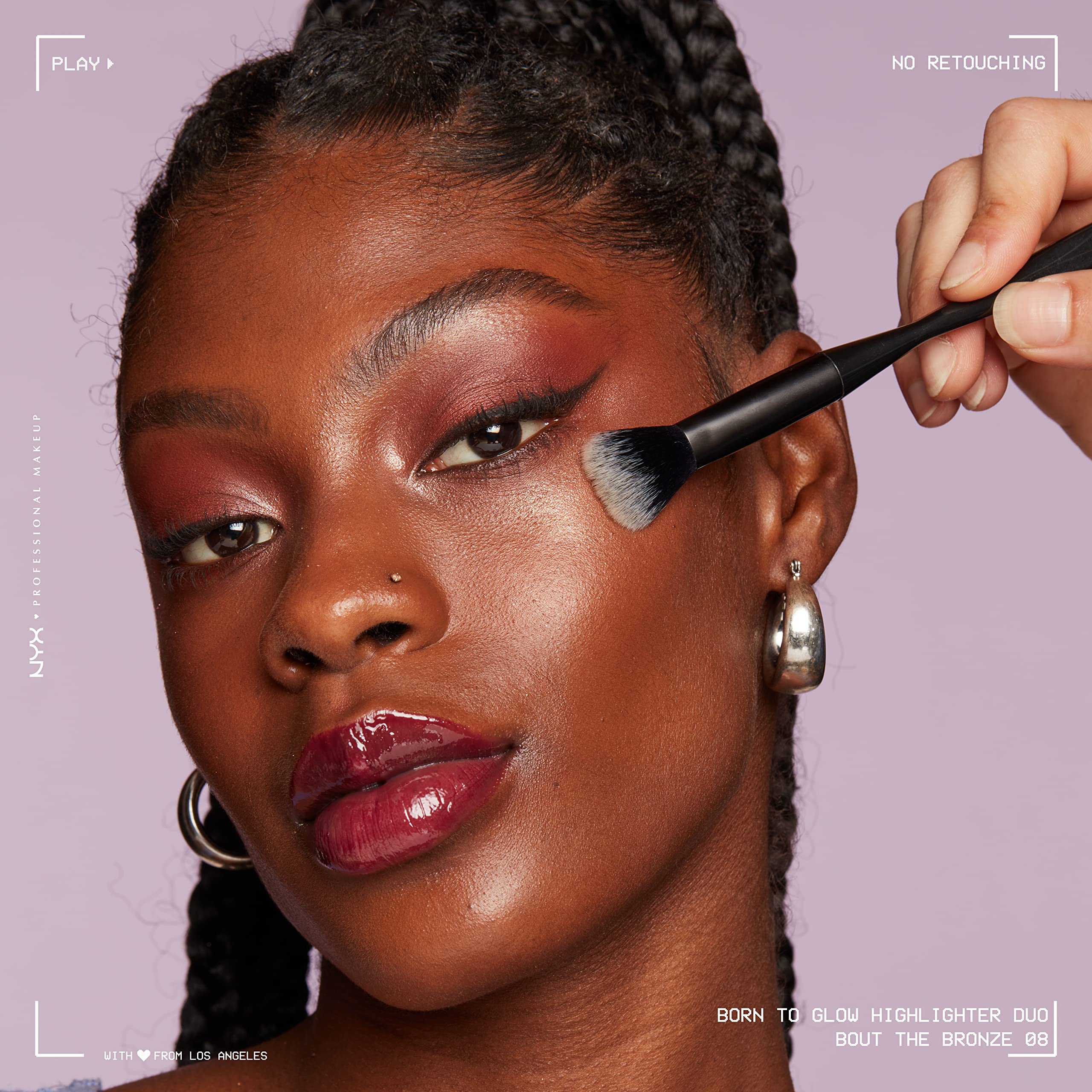 NYX PROFESSIONAL MAKEUP open compact flatlay with both shades visible for layering options
