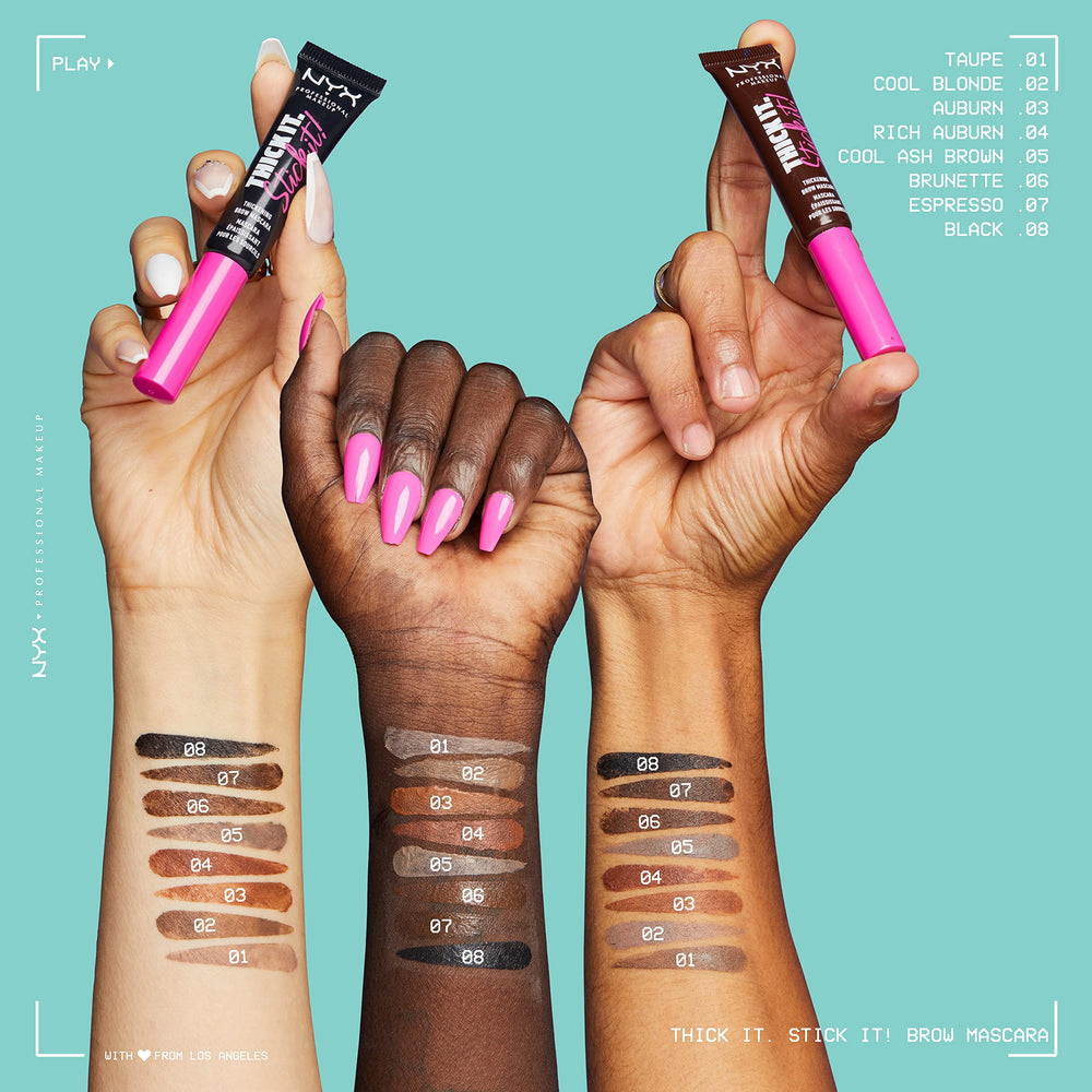 NYX Professional Makeup before and after comparison revealing fuller brows instantly