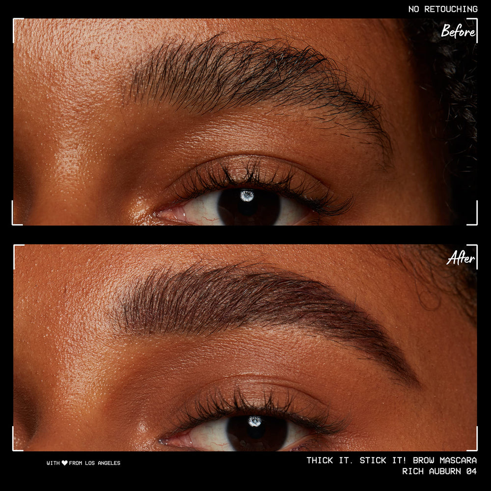 NYX PROFESSIONAL MAKEUP gel swatch on skin displaying tinted auburn coverage and buildability