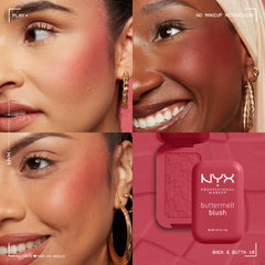 NYX PROFESSIONAL MAKEUP before and after cheeks demonstrating long-wear color boost