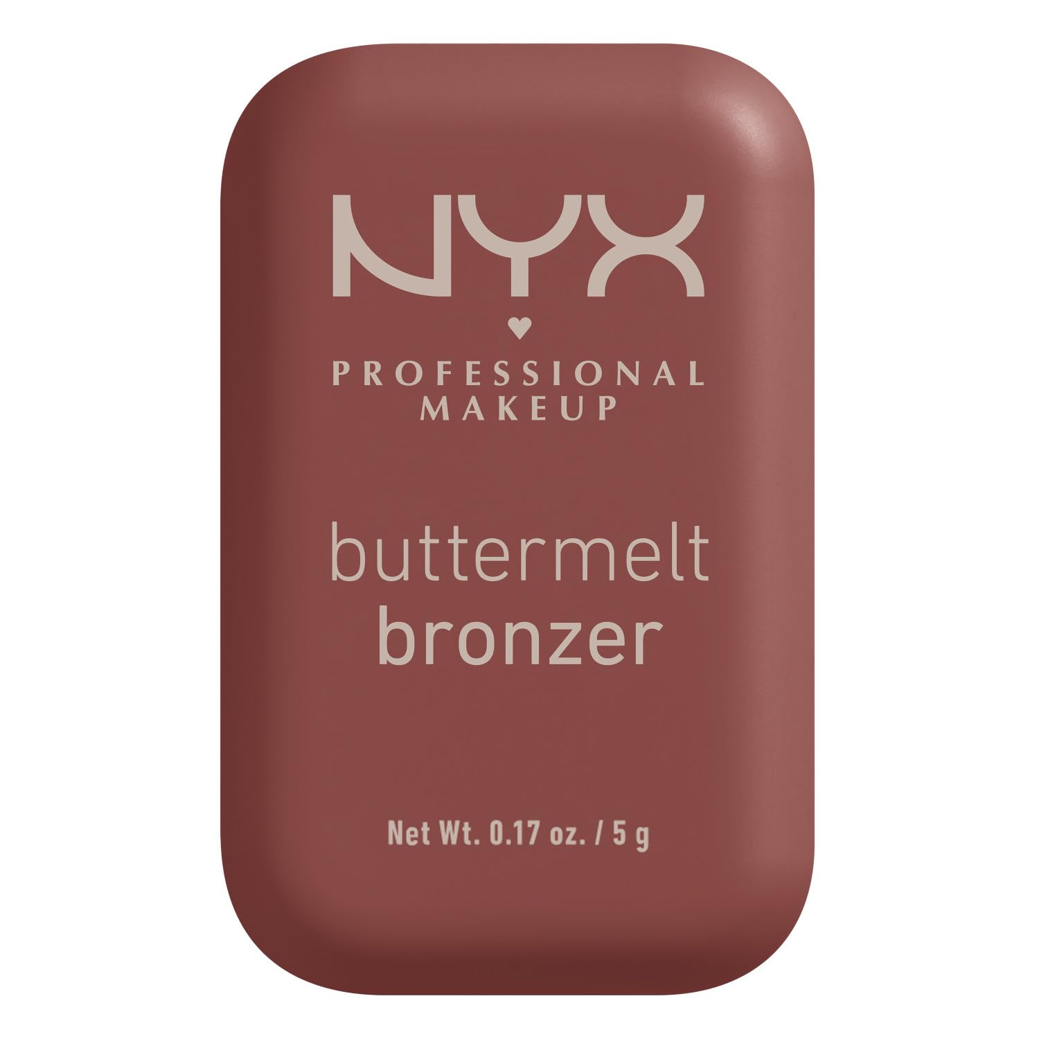 NYX PROFESSIONAL MAKEUP front compact of Buttermelt Bronzer showing shade label and benefit