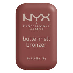 NYX PROFESSIONAL MAKEUP front compact of Buttermelt Bronzer showing shade label and benefit
