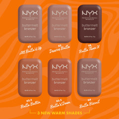 NYX PROFESSIONAL MAKEUP close-up of bronzer pan showing smooth texture for seamless blending