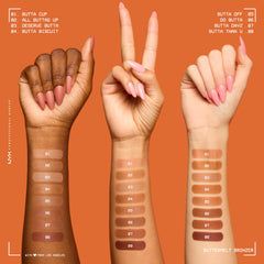 NYX PROFESSIONAL MAKEUP bronzer with brush demonstrating effortless pickup and application