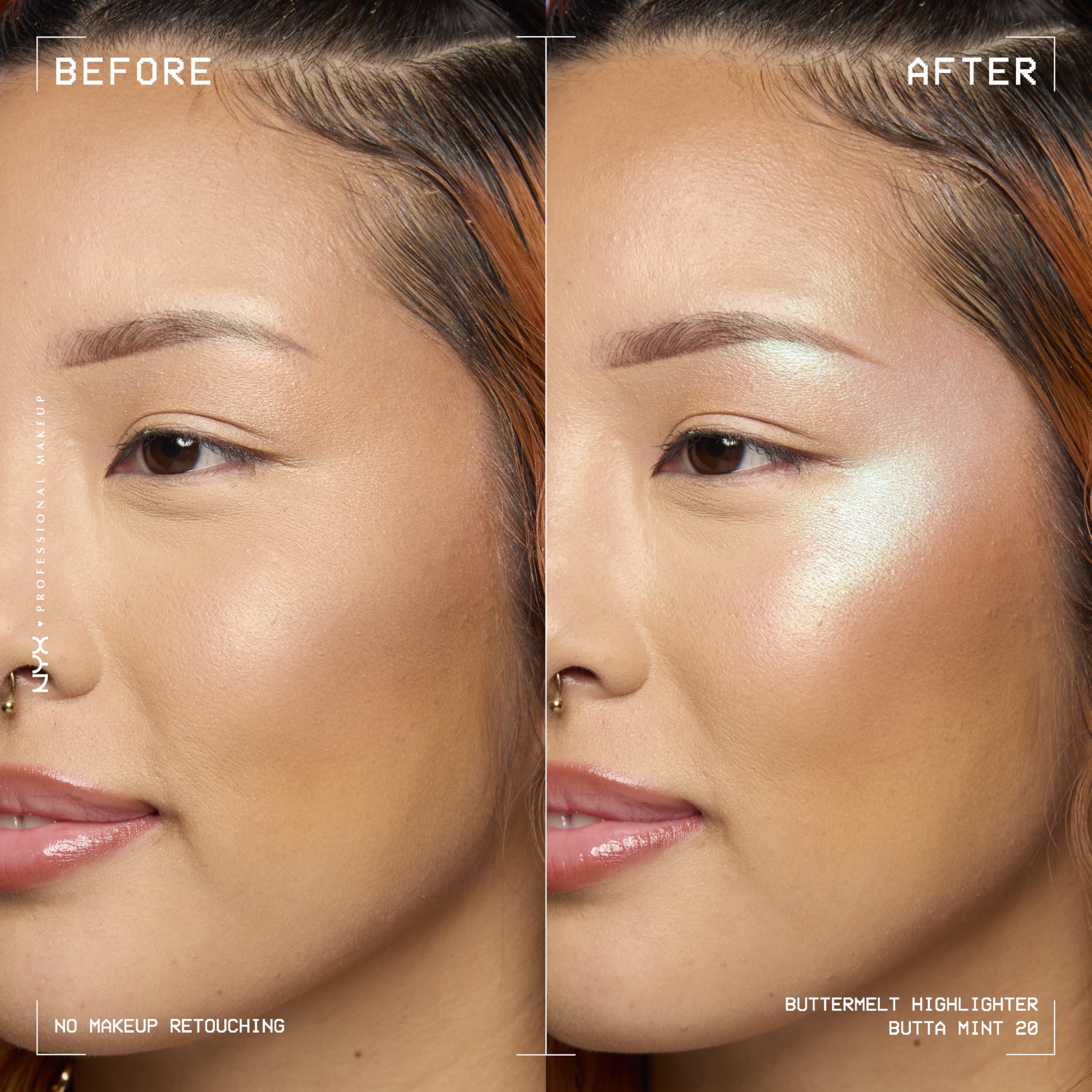 NYX PROFESSIONAL MAKEUP close-up of Buttermelt texture highlighting buttery smooth application