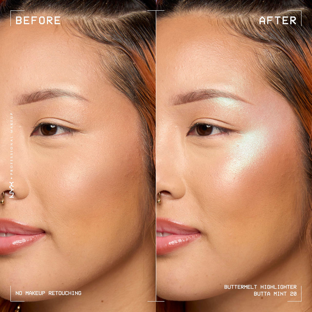NYX PROFESSIONAL MAKEUP close-up of Buttermelt texture highlighting buttery smooth application